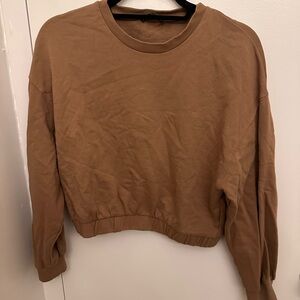 ZARA CROPPED BROWN SWEATSHIRT